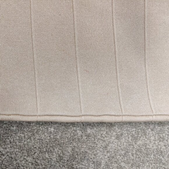 Marciano LA Women's Mini Dress Size L Beige Bandage Bodycon Square Neck Deep V - Picture 11 of 11